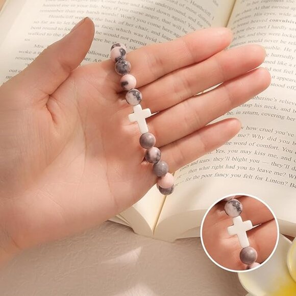 Handmade Cross Bracelet, Inspirational Religious Life is tough But so are you! - Picture 4 of 6